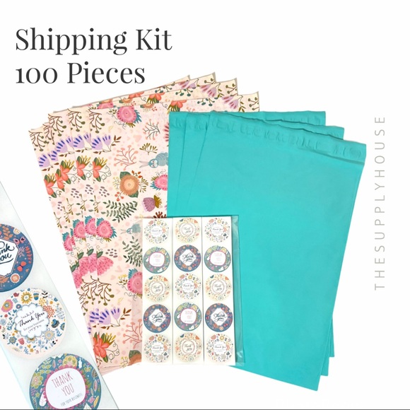 Shipping Kit. 50 Poly Mailers 50qty 1.5” round thank you stickers. - Picture 6 of 8